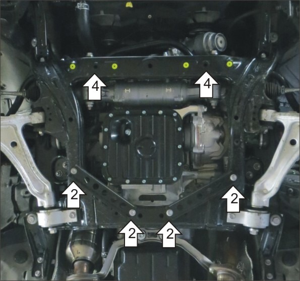 Защита стальная Мотодор для картера двигателя на Lexus GS 350 фото 3