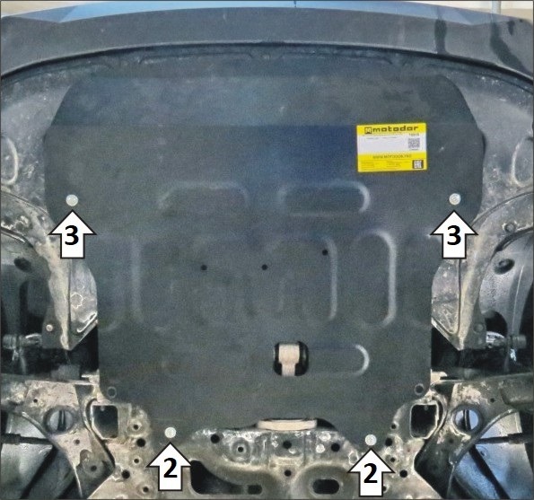 Защита стальная Мотодор для картера двигателя, КПП на Hyundai Elantra фото 4