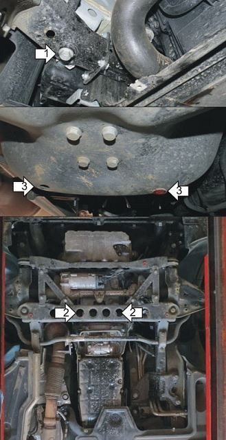 Защита стальная Мотодор для картера двигателя, КПП на Mercedes-benz V-class фото 3