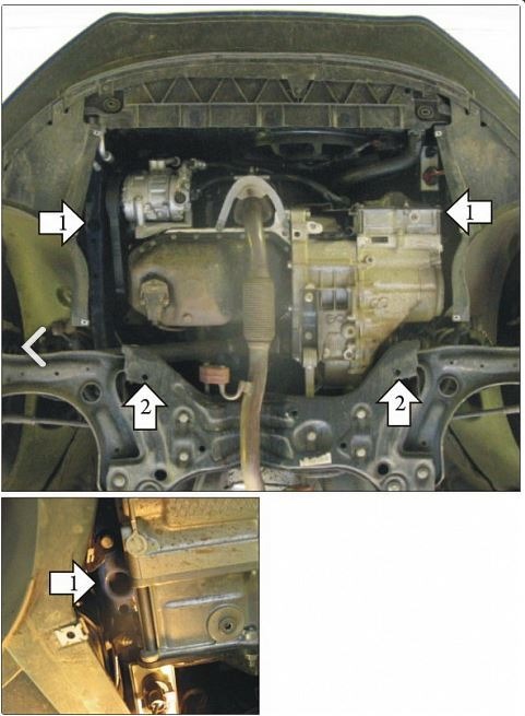 Защита АвтоСтандарт для картера двигателя, КПП на SEAT Ibiza (J6) и Skoda Fabia (MK2)/ Rapid (NH3)/ Roomster (J5) и Volkswagen Polo (MK5/ MK6) фото 3