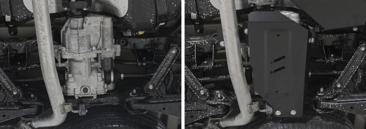 Защита стальная АвтоБроня для редуктора на Hyundai Santa Fe (DM рестайлинг IV) и Kia Sorento Prime (UM) фото 2