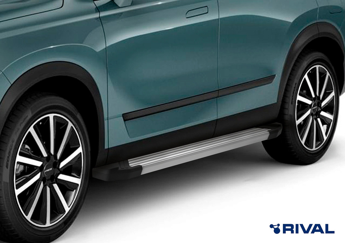 Порог-площадка Rival Silver F193AL c комплектом крепежа для Chery Tiggo 9 (2 поколение) Exeed RX (1 поколение)​ и Jaecoo J8 (1 поколение)​ фото 6
