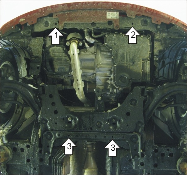Защита стальная Мотодор для картера двигателя, КПП на Nissan Note и Micra фото 3