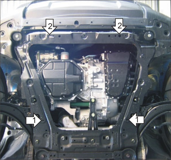 Защита алюминиевая Мотодор для картера двигателя, КПП на Nissan X-Trail фото 2