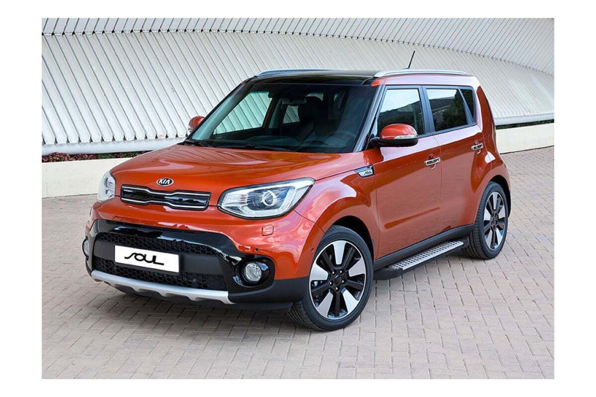 Порог-площадка Rival BMW-Style D173AL c комплект крепежа для Kia Soul (PS рестайлинг) фото 3