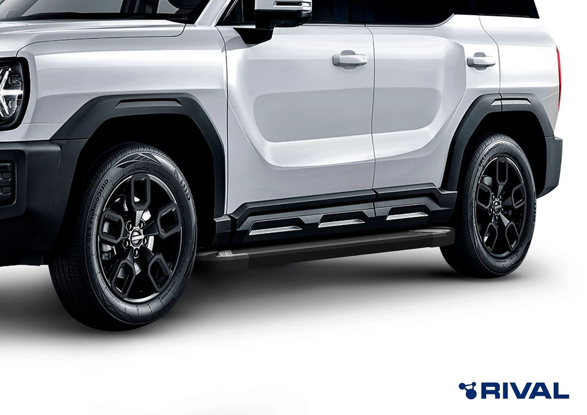 Порог-площадка Rival Black F180ALB c комплектом крепежа для Haval Jollion (1 поколение) и Haval H3 (1 поколение) фото 5