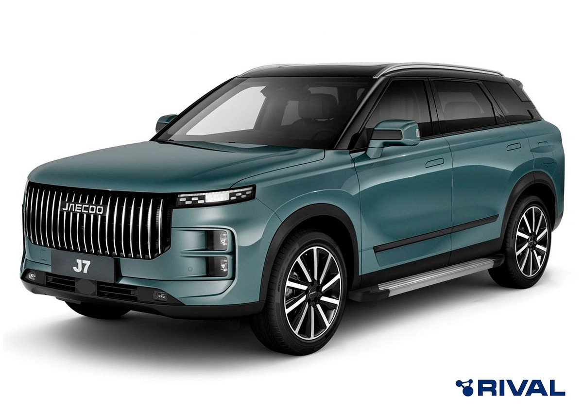 Порог-площадка Rival Silver F193AL c комплектом крепежа для Chery Tiggo 9 (2 поколение) Exeed RX (1 поколение)​ и Jaecoo J8 (1 поколение)​ фото 5
