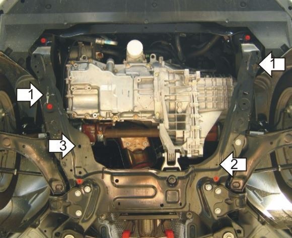 Защита стальная Мотодор для картера двигателя и КПП на Ford Galaxy/S-max и Mondeo фото 3