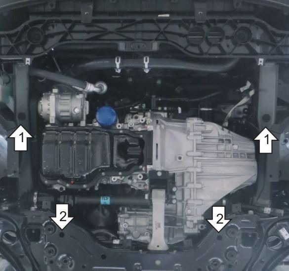 Защита АвтоСтандарт для картера двигателя, КПП на Hyundai Tucson (TL) и KIA Sportage (QL) фото 3
