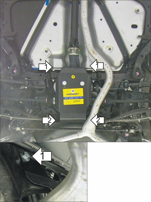 Защита алюминиевая Мотодор для заднего дифференциала на Subaru Legacy и Outback фото 3