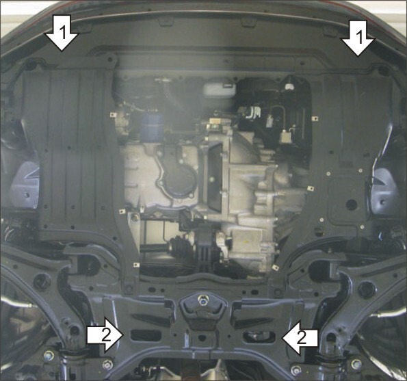 Защита стальная Мотодор для картера двигателя и КПП на Honda Jazz/Fit фото 3