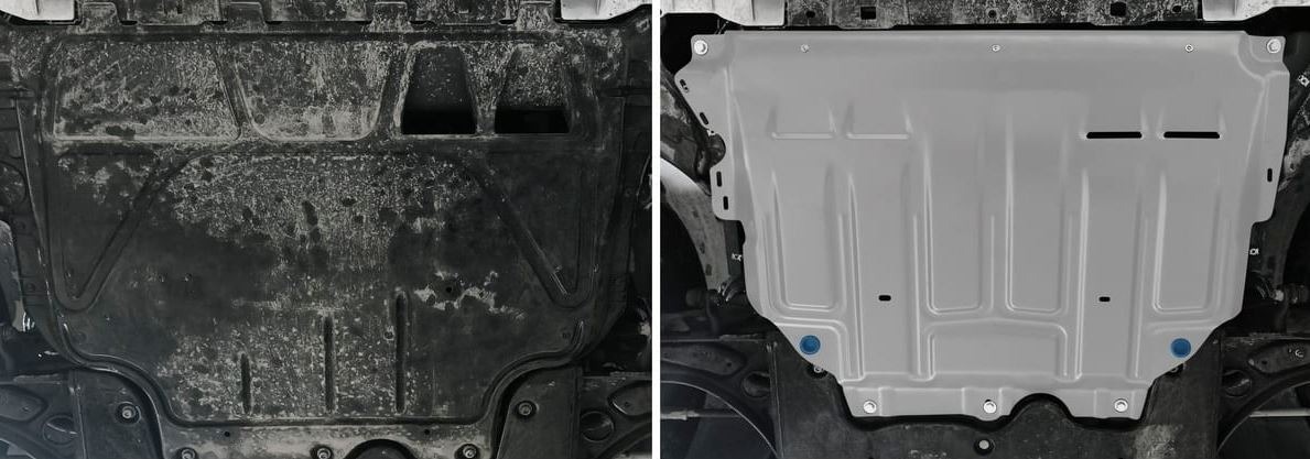 Защита алюминиевая Rival для картера и КПП на Volkswagen Caddy фото 2