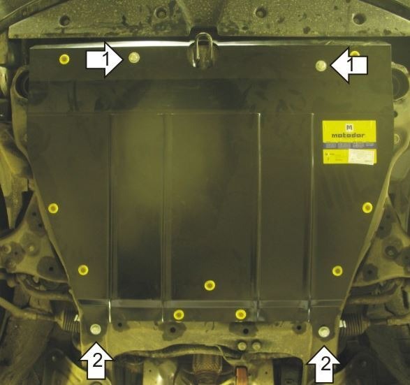 Защита стальная Мотодор для картера двигателя и КПП на Hyundai Sonata NF фото 2