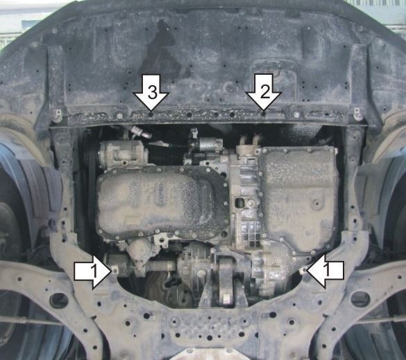 Защита стальная Мотодор для картера двигателя и КПП на Mazda CX-5 и Mazda 6 фото 3