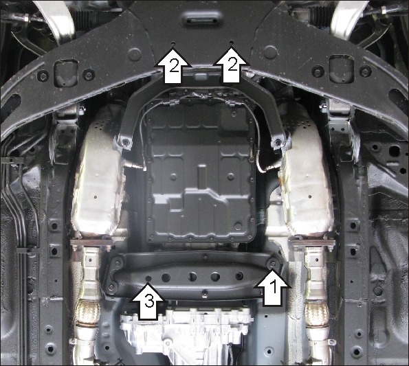 Защита алюминиевая Мотодор для КПП на Infiniti QX 70 и FX 35/37/30D фото 2