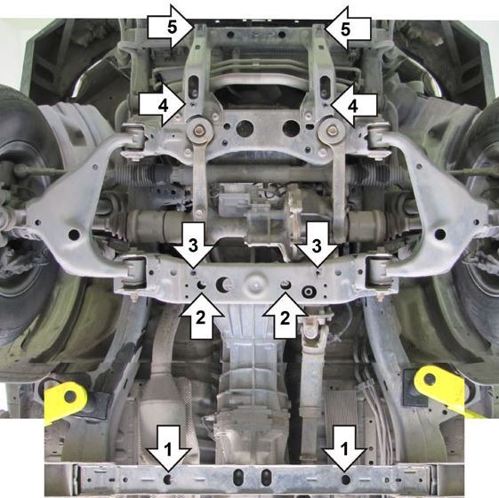 Защита стальная Мотодор для картера двигателя, КПП и радиатора на Toyota Hilux/Fortuner фото 4