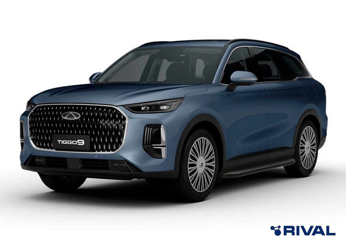 Порог-площадка Rival Premium-Black A193ALB c комплектом крепежа для Chery Tiggo 9 (2 поколение) Exeed RX (1 поколение)​ и Jaecoo J8 (1 поколение)​ фото 3