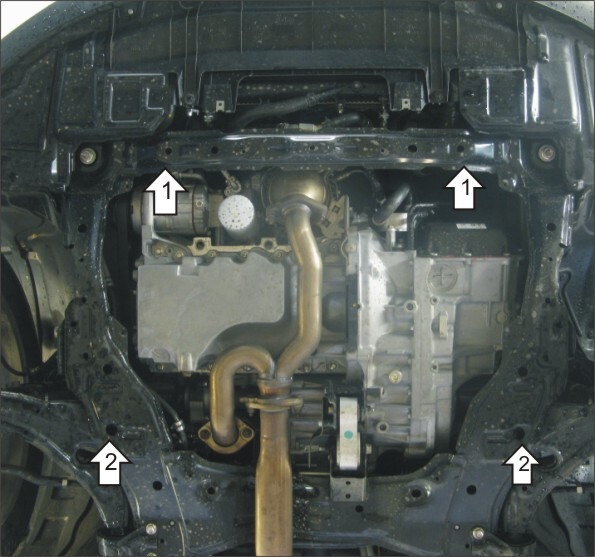 Защита алюминиевая Мотодор для картера двигателя, КПП на Mazda CX-9 фото 3