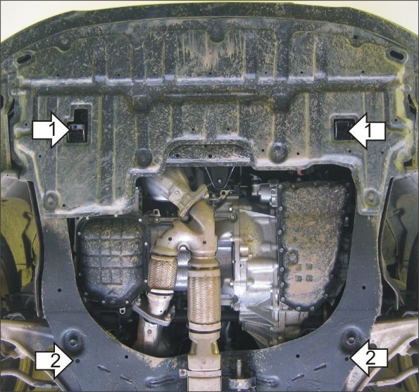 Защита алюминиевая Мотодор для картера двигателя, КПП на Nissan Teana фото 2