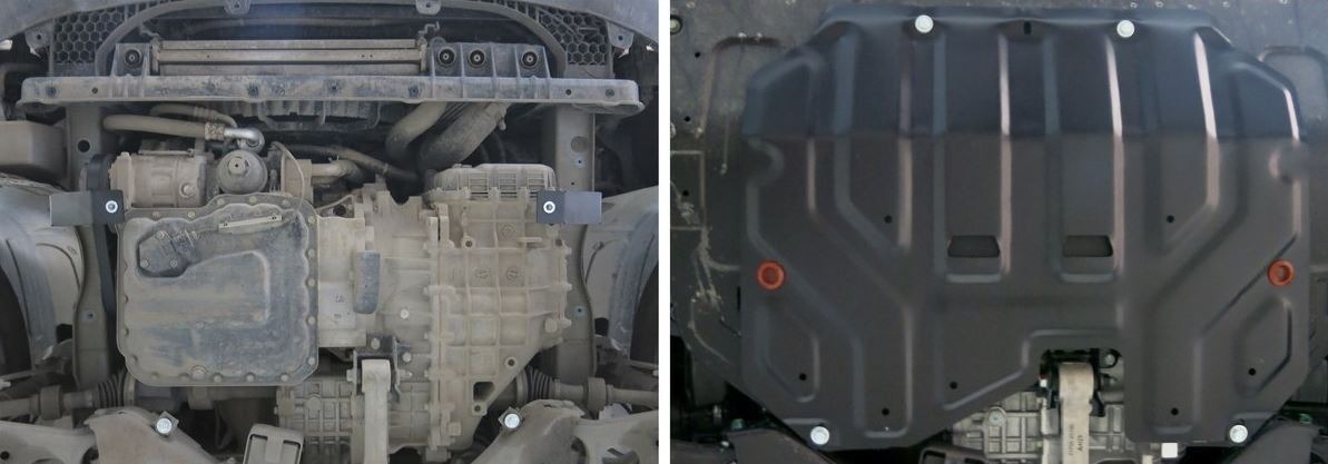 Усиленная защита стальная АвтоБроня для картера и КПП на Hyundai ix35 (LM) и Kia Sportage (SL) фото 2