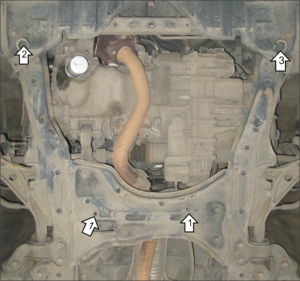 Защита стальная Мотодор для картера двигателя, КПП и масляного фильтра на Honda Stream фото 3