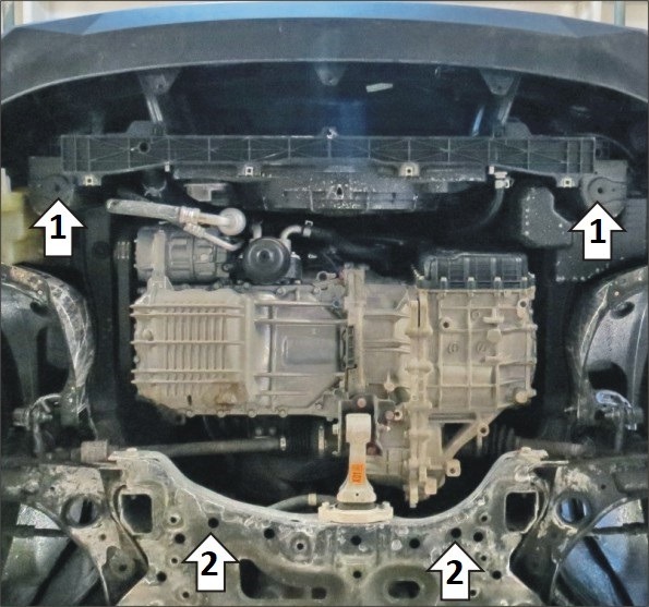 Защита стальная Мотодор для картера двигателя, КПП на Hyundai Elantra фото 3