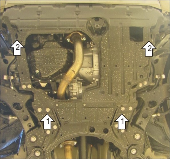 Защита алюминиевая Мотодор для картера двигателя, КПП на Toyota RAV4 фото 2