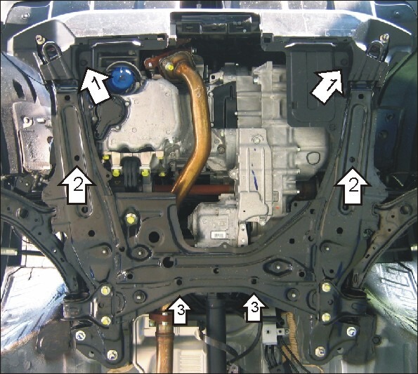 Защита стальная Мотодор для картера двигателя и КПП на Honda CR-V фото 3
