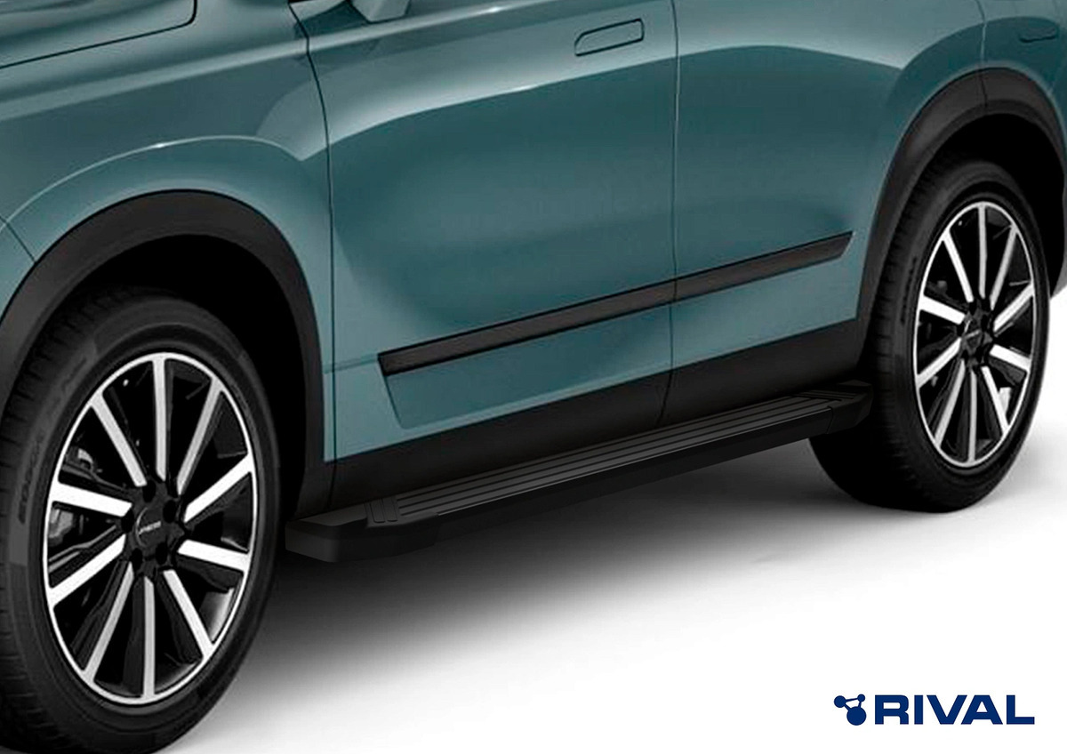 Порог-площадка Rival Black F193ALB c комплектом крепежа для Chery Tiggo 9 (2 поколение) Exeed RX (1 поколение)​ и Jaecoo J8 (1 поколение)​ фото 5