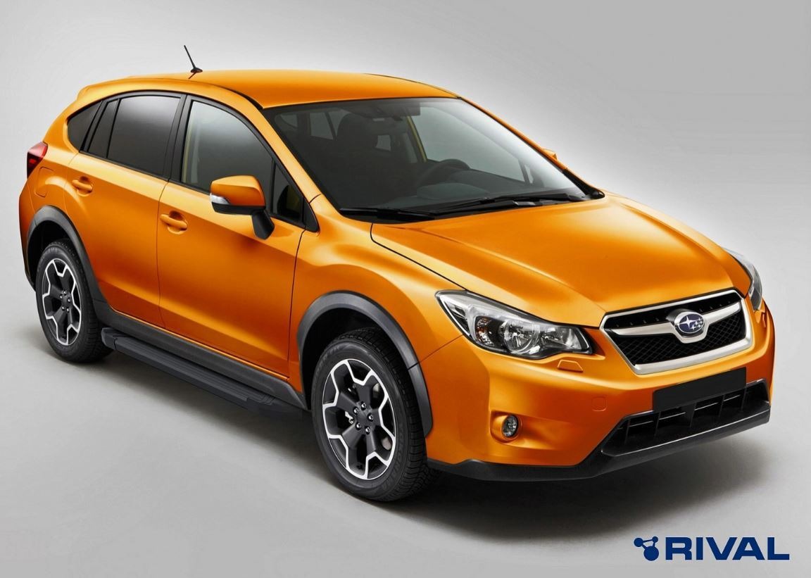 Порог-площадка Rival Black F173ALB c комплект крепежа для Subaru XV (GP/G33)