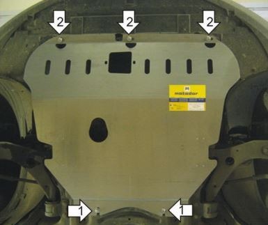 Защита алюминиевая Мотодор для картера двигателя, КПП на Ford Focus фото 2