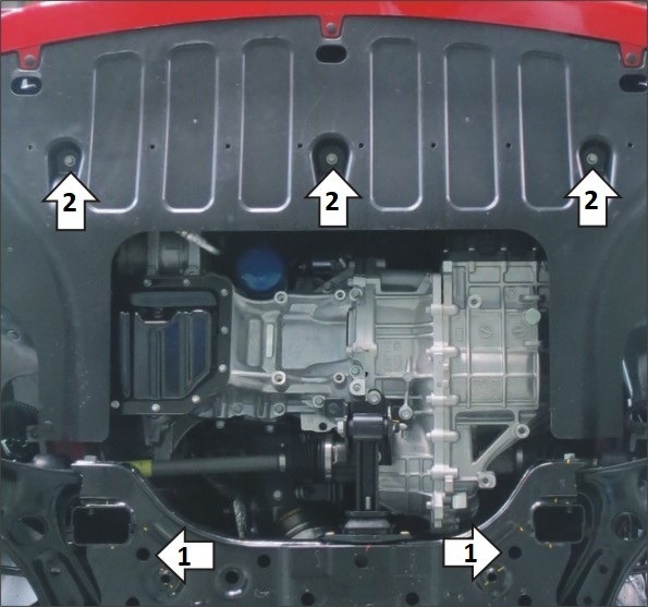 Защита стальная Мотодор для картера двигателя, КПП на KIA Rio/Rio/X-Line и Hyundai Solaris фото 3