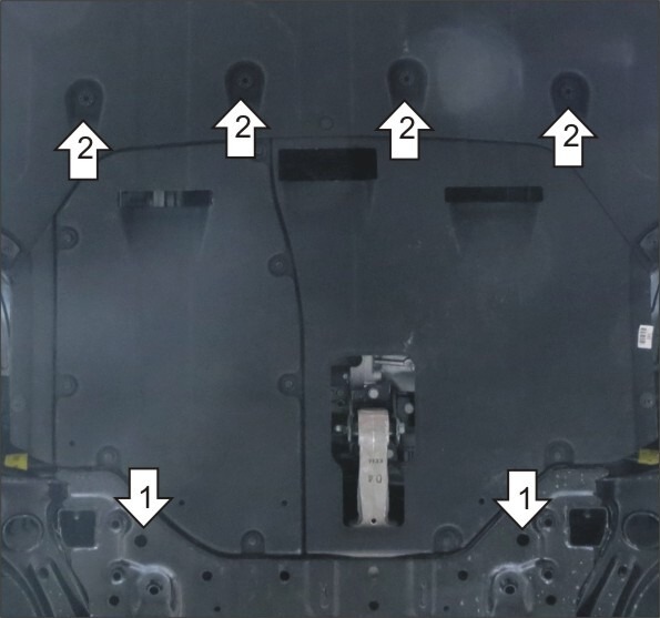 Защита стальная Мотодор для картера двигателя, КПП на Hyundai Sonata VII и KIA Optima фото 3