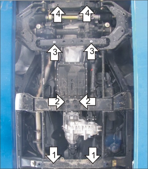 Защита алюминиевая Мотодор для картера двигателя, КПП, РК на Great Wall Wingle 5/H3/Hover H3/Hover H5 фото 5