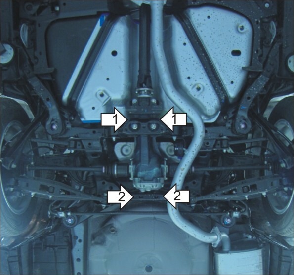 Защита алюминиевая Мотодор для заднего дифференциала на Subaru Legacy и Outback фото 2