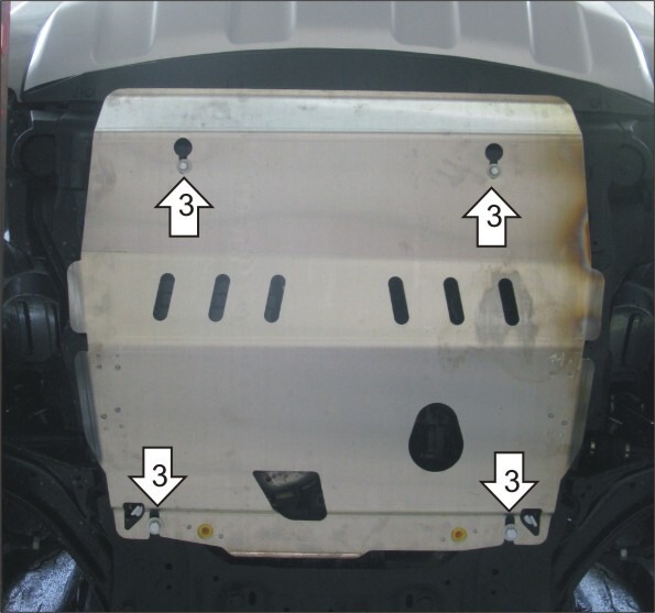 Защита алюминиевая Мотодор для картера двигателя, КПП на Renault Koleos фото 3