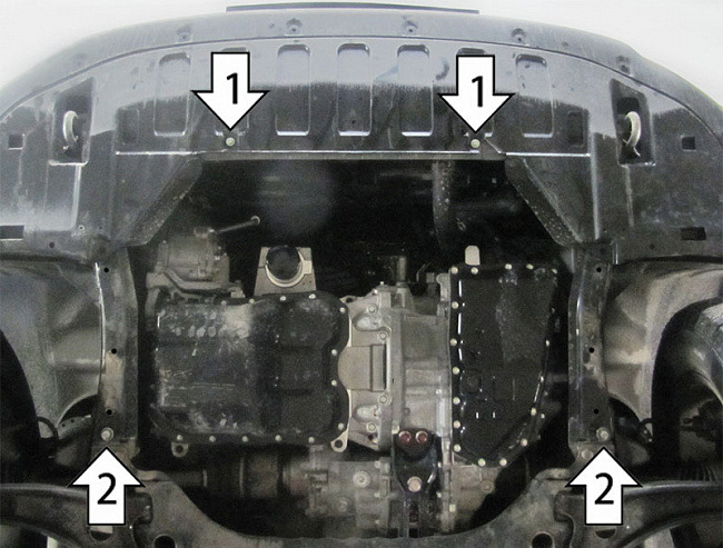 Защита стальная Мотодор для картера двигателя, КПП на Mitsubishi Outlander III фото 3