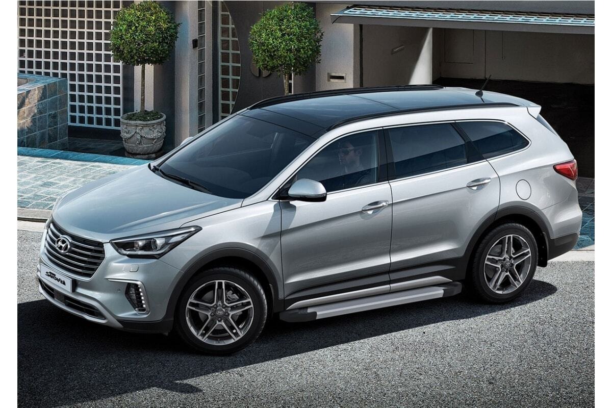 Порог-площадка Rival Silver F180AL c комплект крепежа для Hyundai Santa Fe (DM) и Santa Fe Premium фото 5