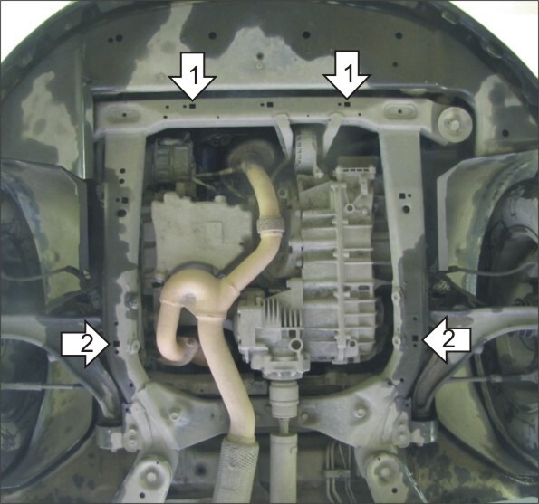 Защита алюминиевая Мотодор для картера двигателя, КПП на Cadillac SRX фото 2
