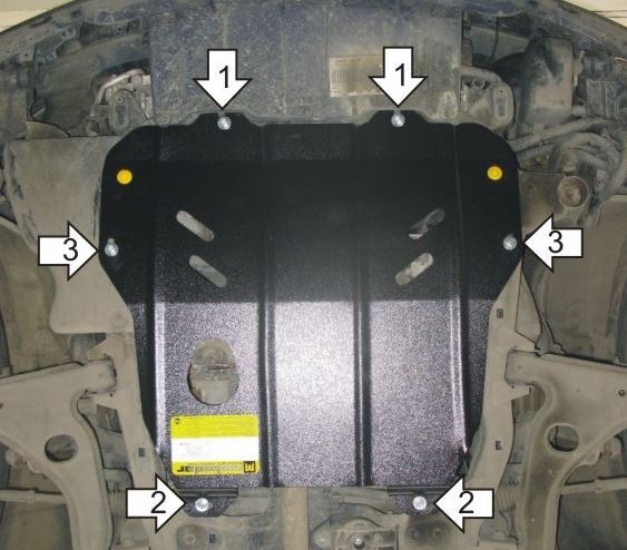 Защита стальная Мотодор для картера двигателя, КПП на Opel Astra и Meriva фото 2