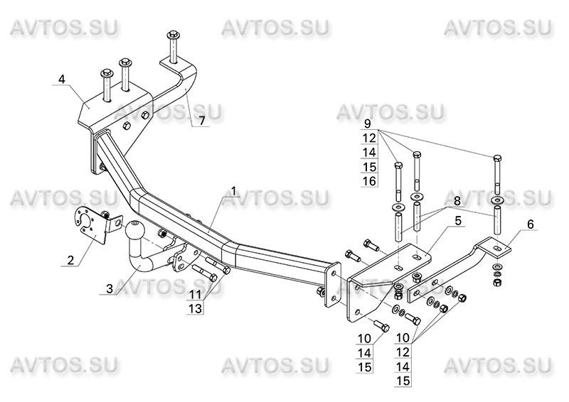 Фаркоп AvtoS для Toyota Alphard фото 3