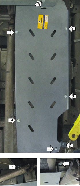 Защита алюминиевая Мотодор для топливного бака на Chevrolet Express фото 3