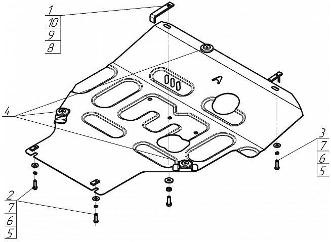 Защита АвтоСтандарт для картера двигателя, КПП для Nissan NV200 (M20) и Sentra (B17) и Nissan Tiida (C11)/ (C13)​ фото 4