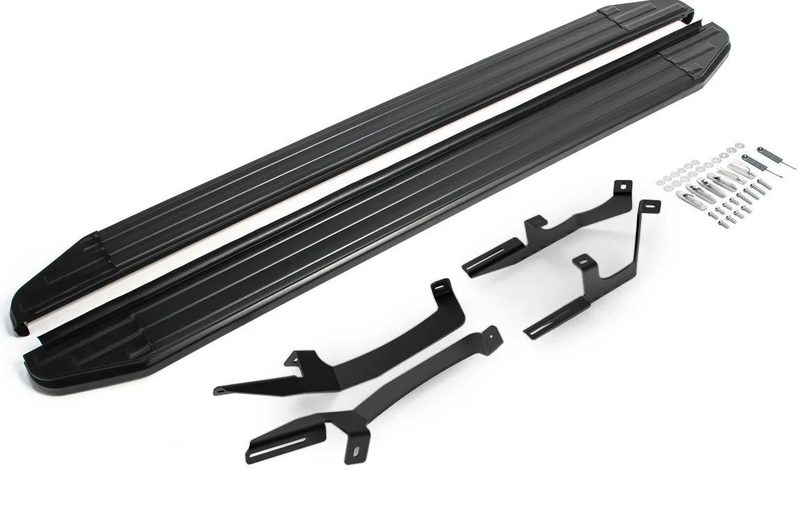 Порог-площадка Rival Premium-Black A173ALB c комплектом крепежа для Kia Sonet (QY)​