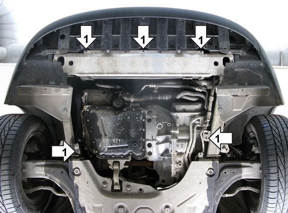 Защита стальная Мотодор для картера двигателя, КПП на Renault Laguna фото 3