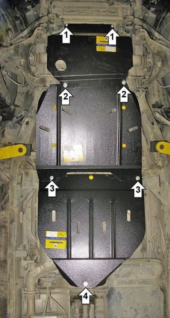Защита стальная Мотодор для картера двигателя, КПП и РК на Nissan Pathfinder фото 4