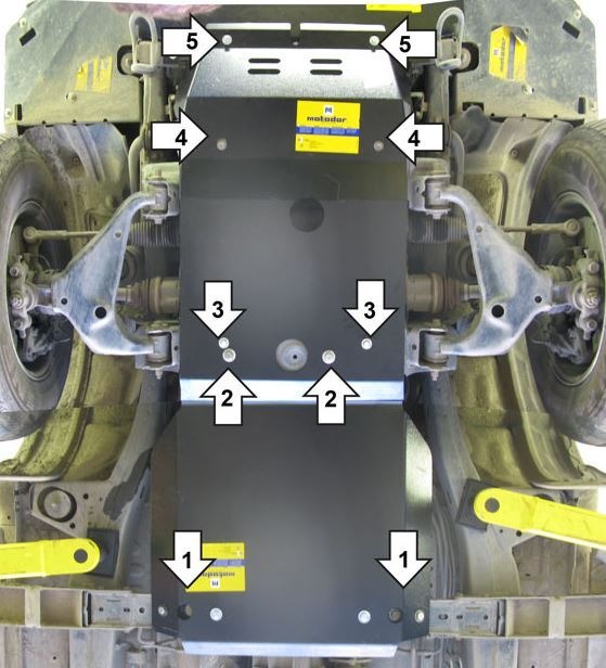Защита стальная Мотодор для картера двигателя, КПП и радиатора на Toyota Hilux/Fortuner фото 3