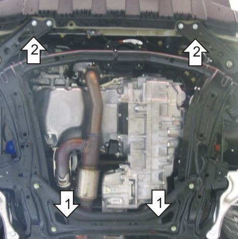 Защита стальная Мотодор для картера двигателя, КПП на Honda Pilot фото 3