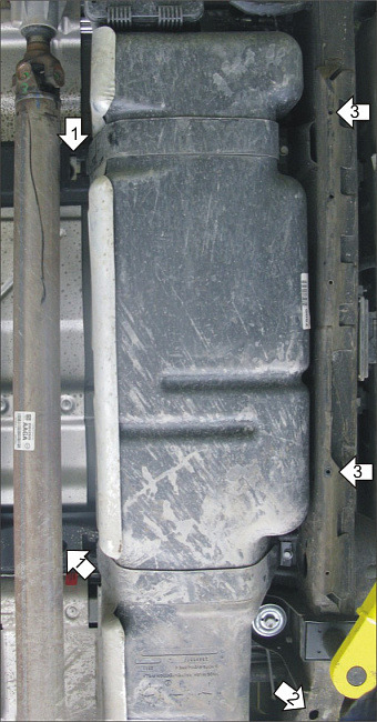Защита алюминиевая Мотодор для топливного бака на Chevrolet Express фото 2