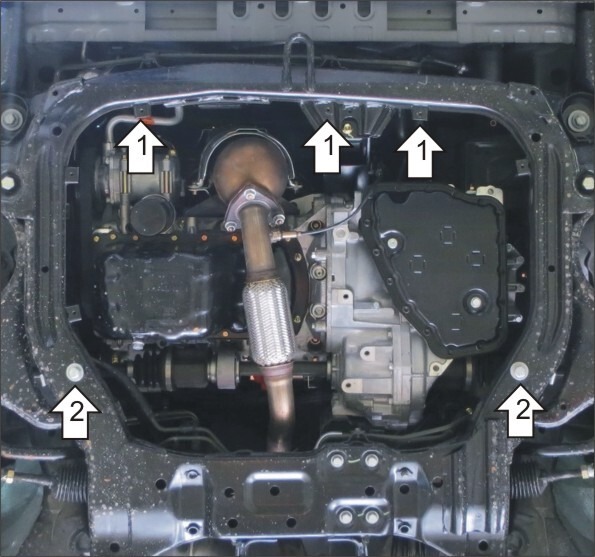 Защита стальная Мотодор для картера двигателя, КПП на Changan Eado фото 3